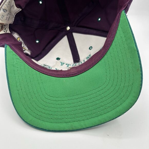 Vintage Anaheim Mighty Ducks Hat Cap Snap Back Purple Teal NHL Hockey Mens 90s - Picture 7 of 9